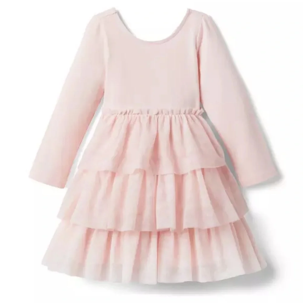 Janie and Jack Blush Tiered Tulle Dress - Picture 1 of 6